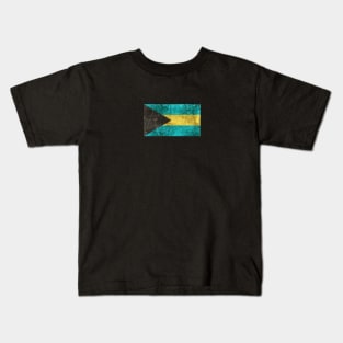 Vintage Aged and Scratched Bahamas Flag Kids T-Shirt